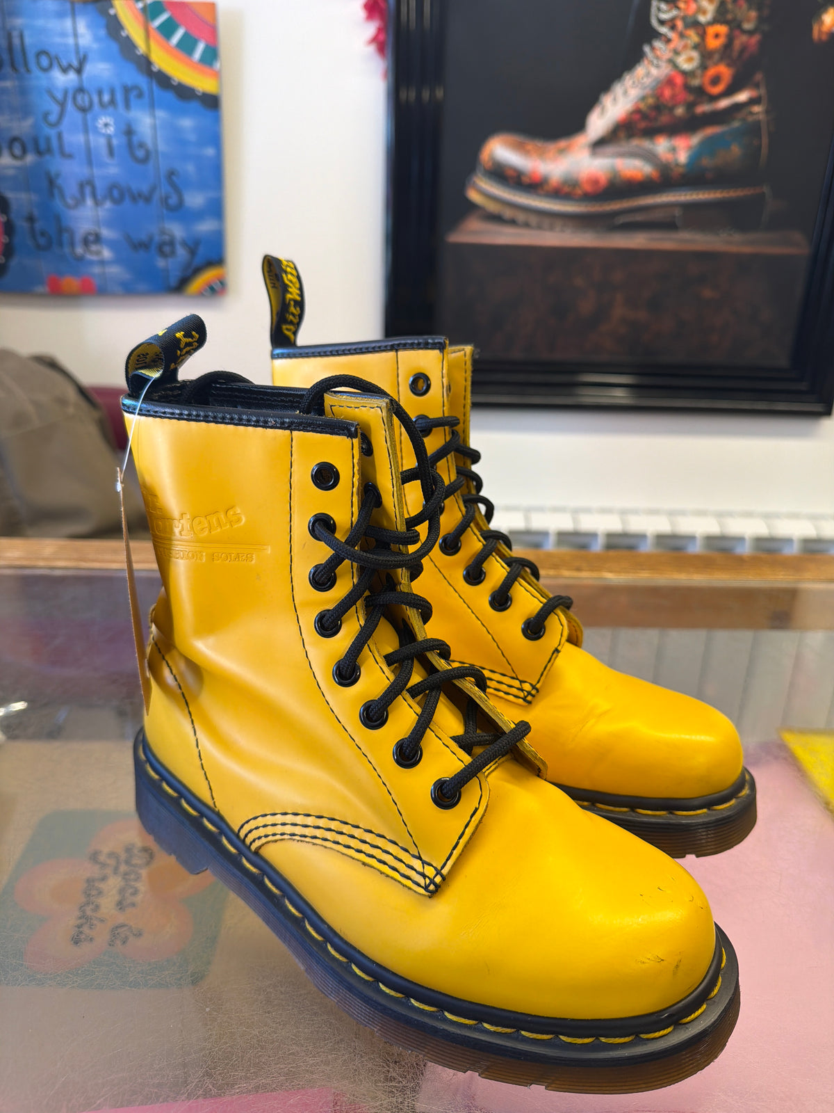 Yellow Dr Marten Boots