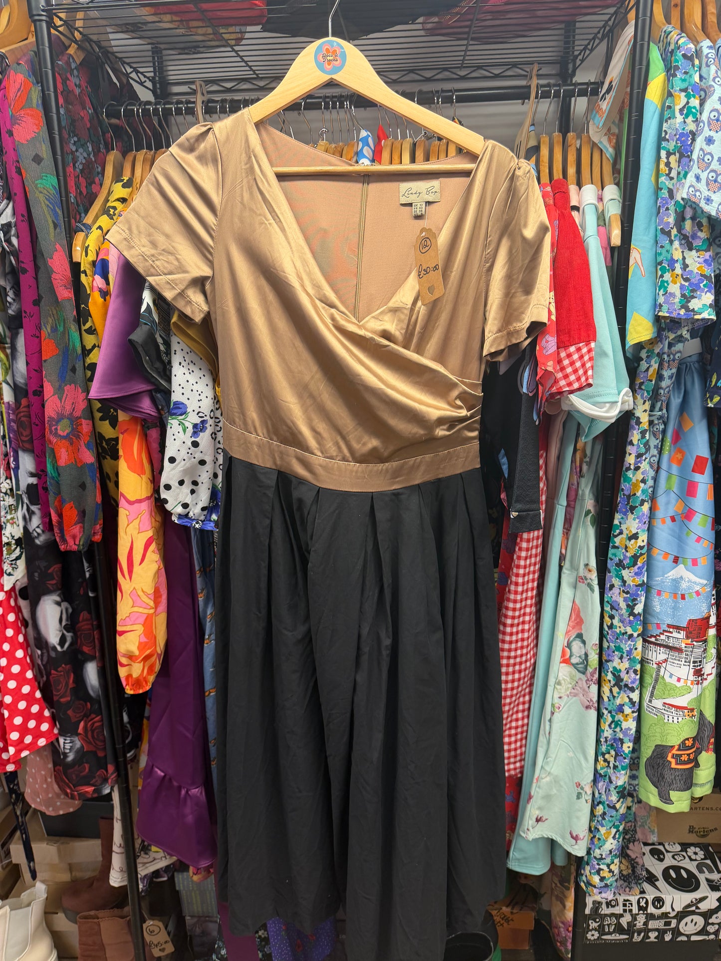 Lindy Bop Gold and Black Dress