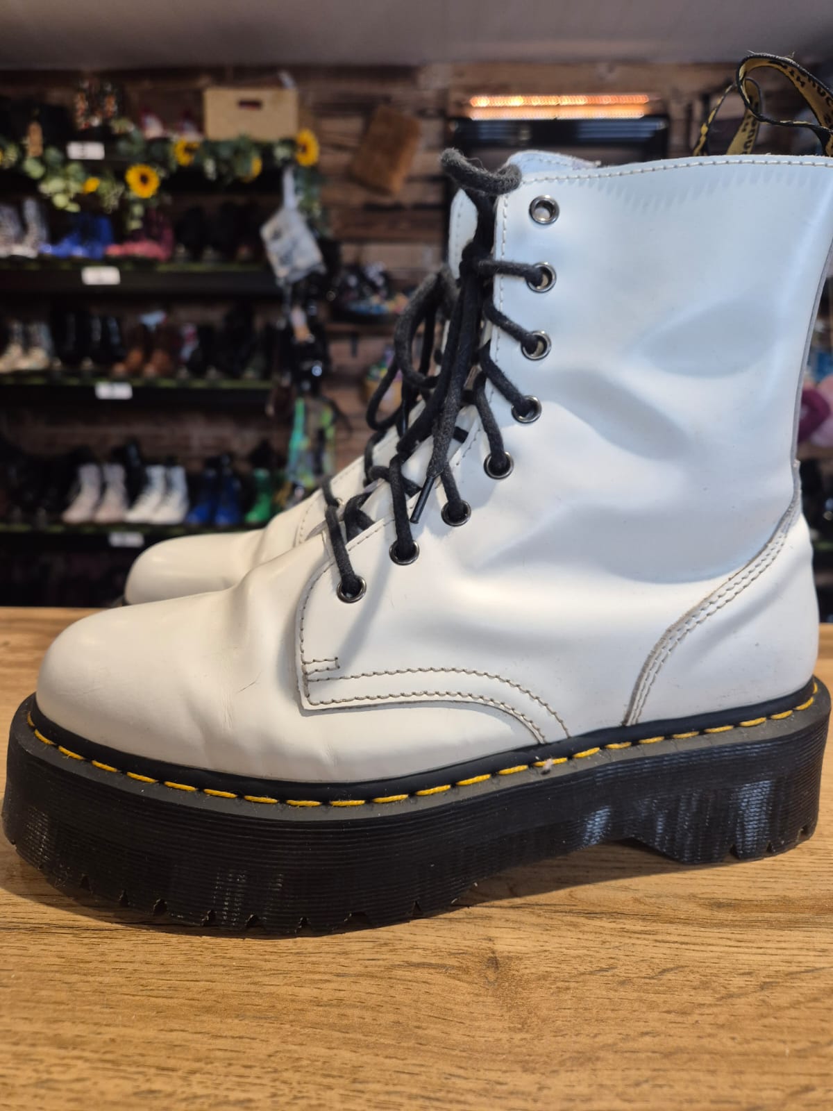 White Platform Dr Marten Boots