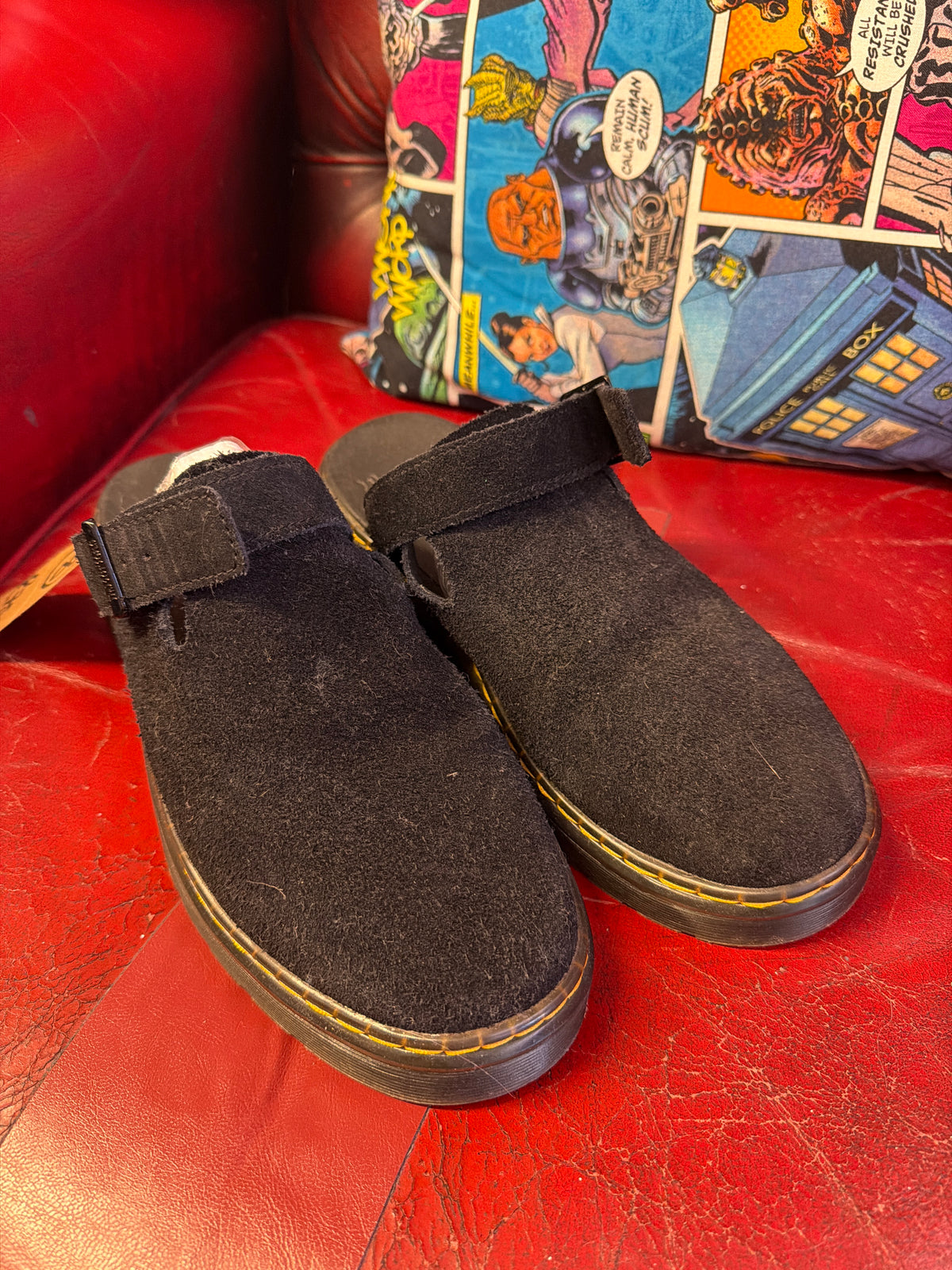 Black Suede Mules