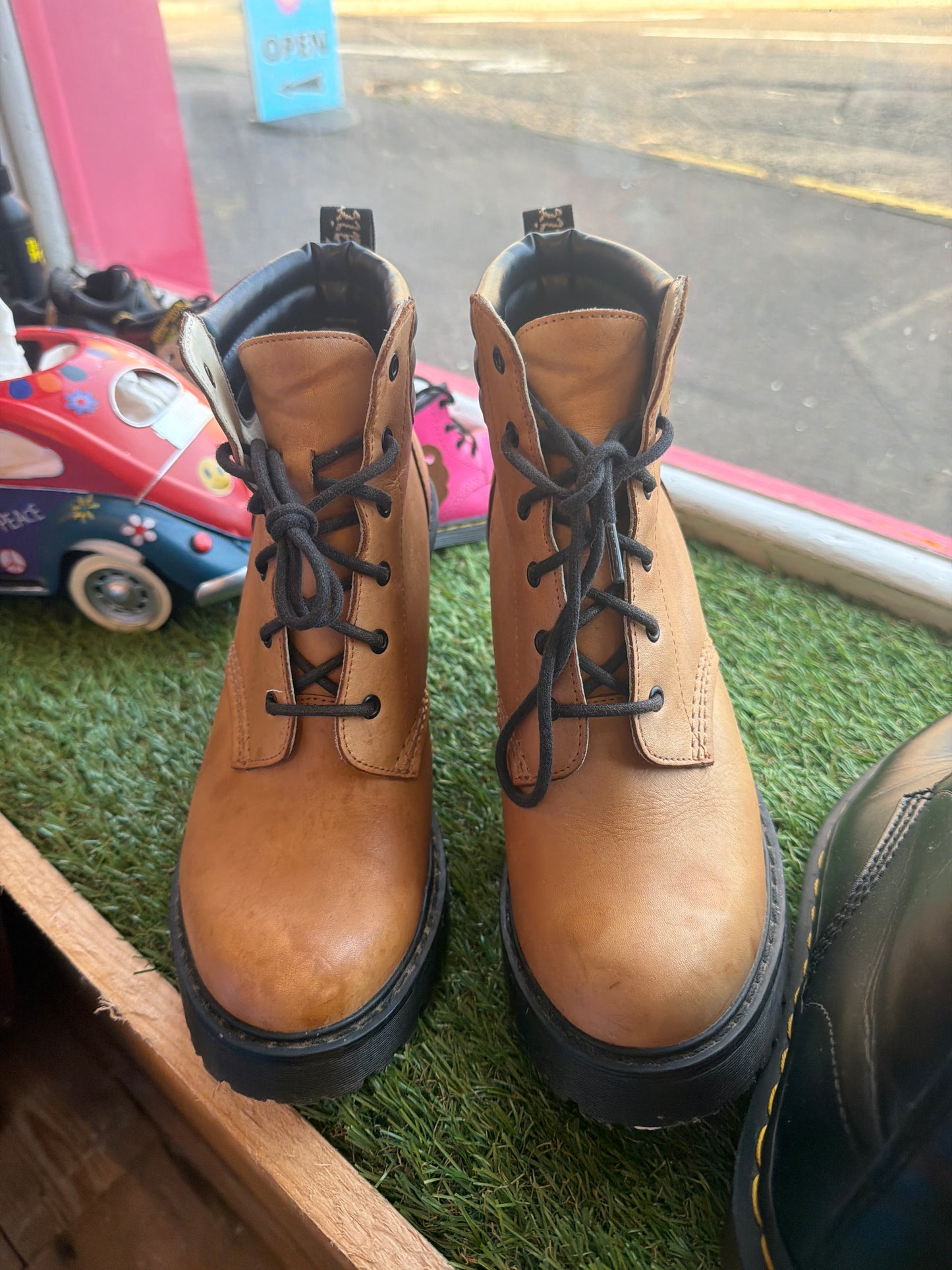 Brown Heeled Dr Marten Boots