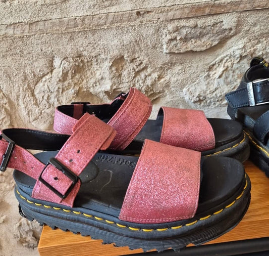 Pink Glitter Dr Marten Sandals