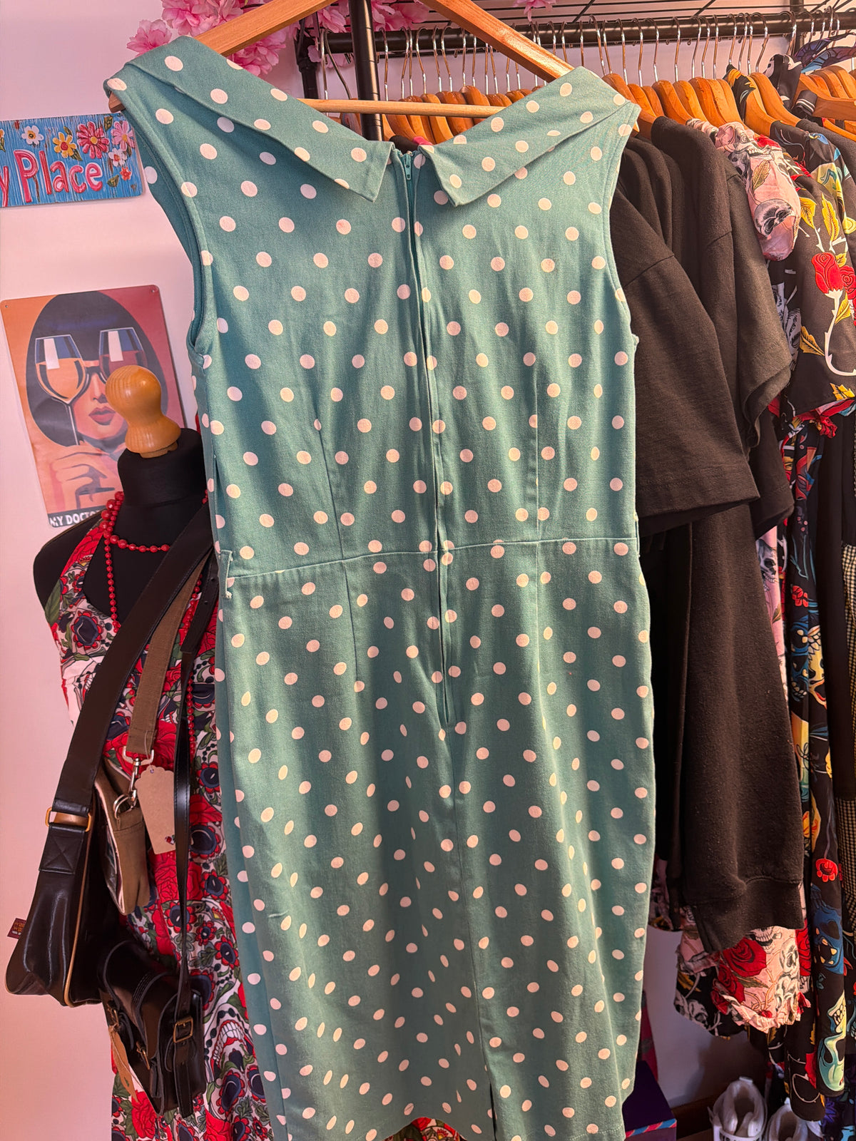 Mint Polka Dot Lindy Bop Dress