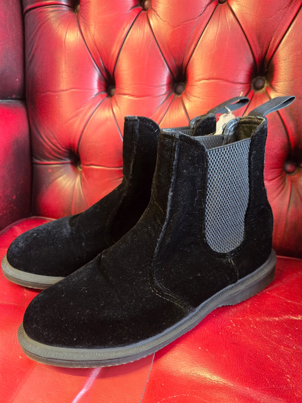 Flora Velvet Doc Marten Chelsea Boots