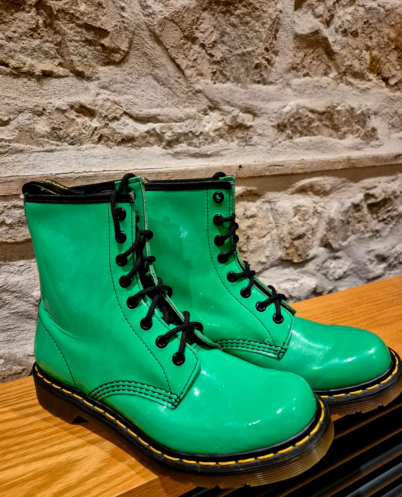 Patent Green Dr Marten Boots