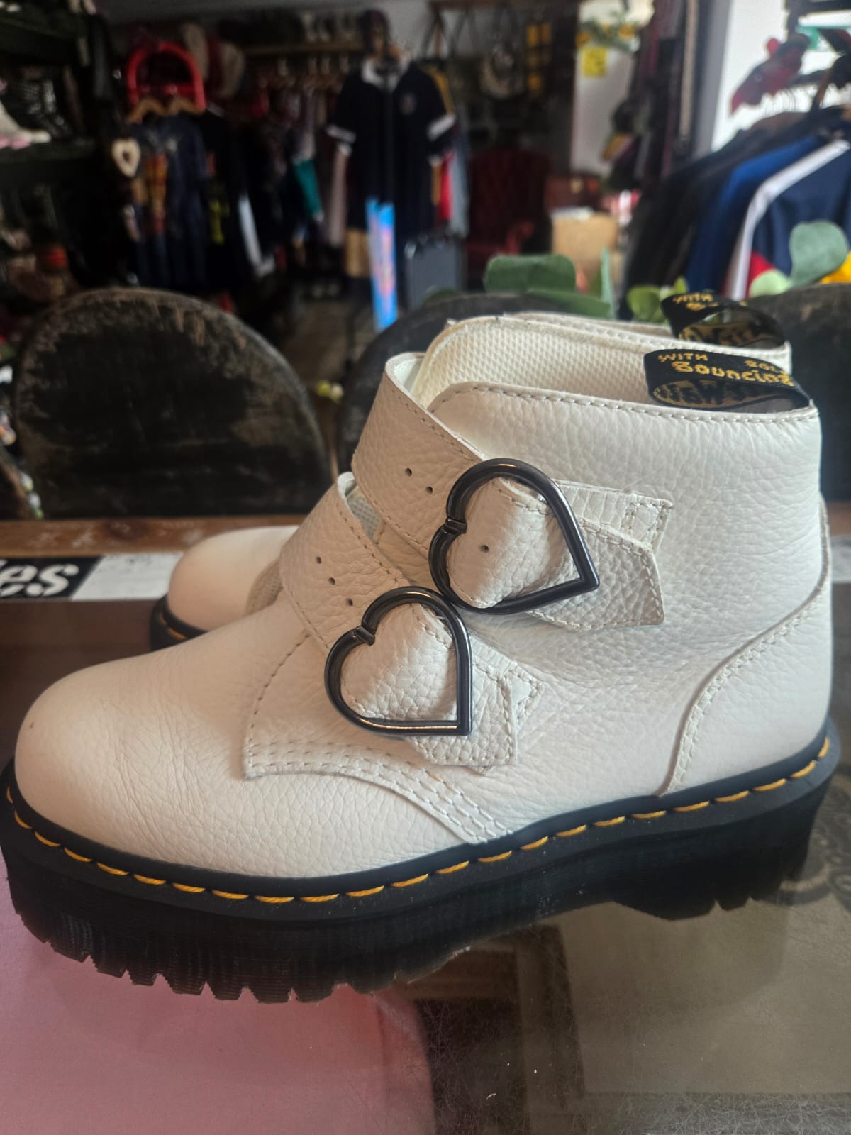 White Heart Buckle Dr Marten