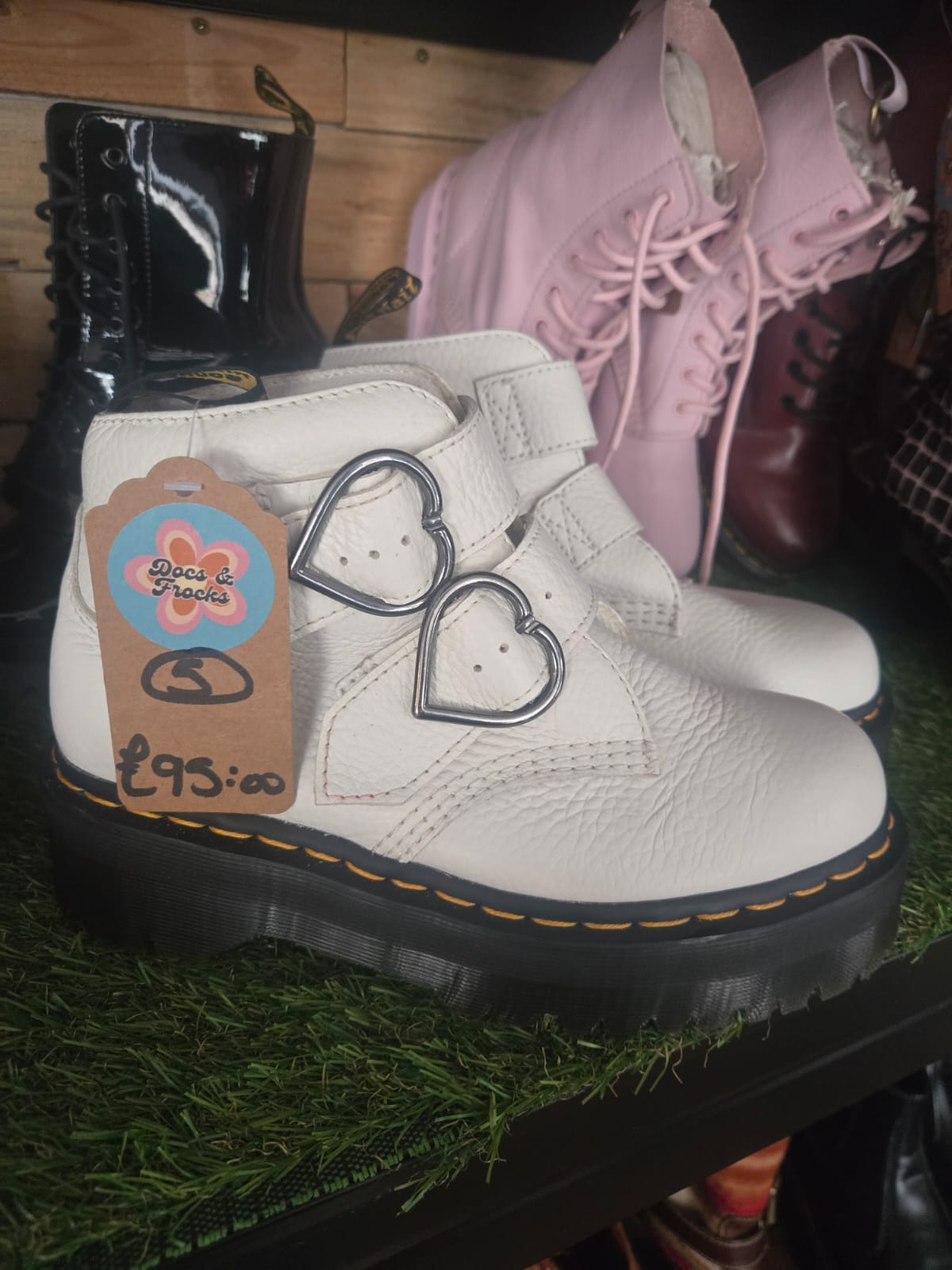 White Heart Buckle Dr Marten