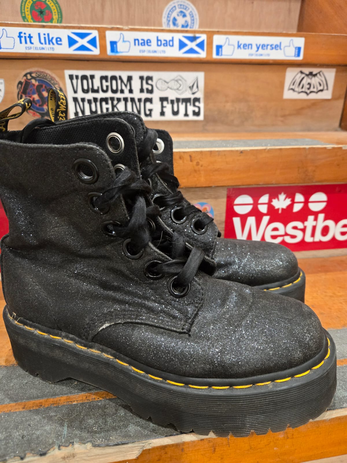 Black Sparkle Jadon Dr Marten Boots