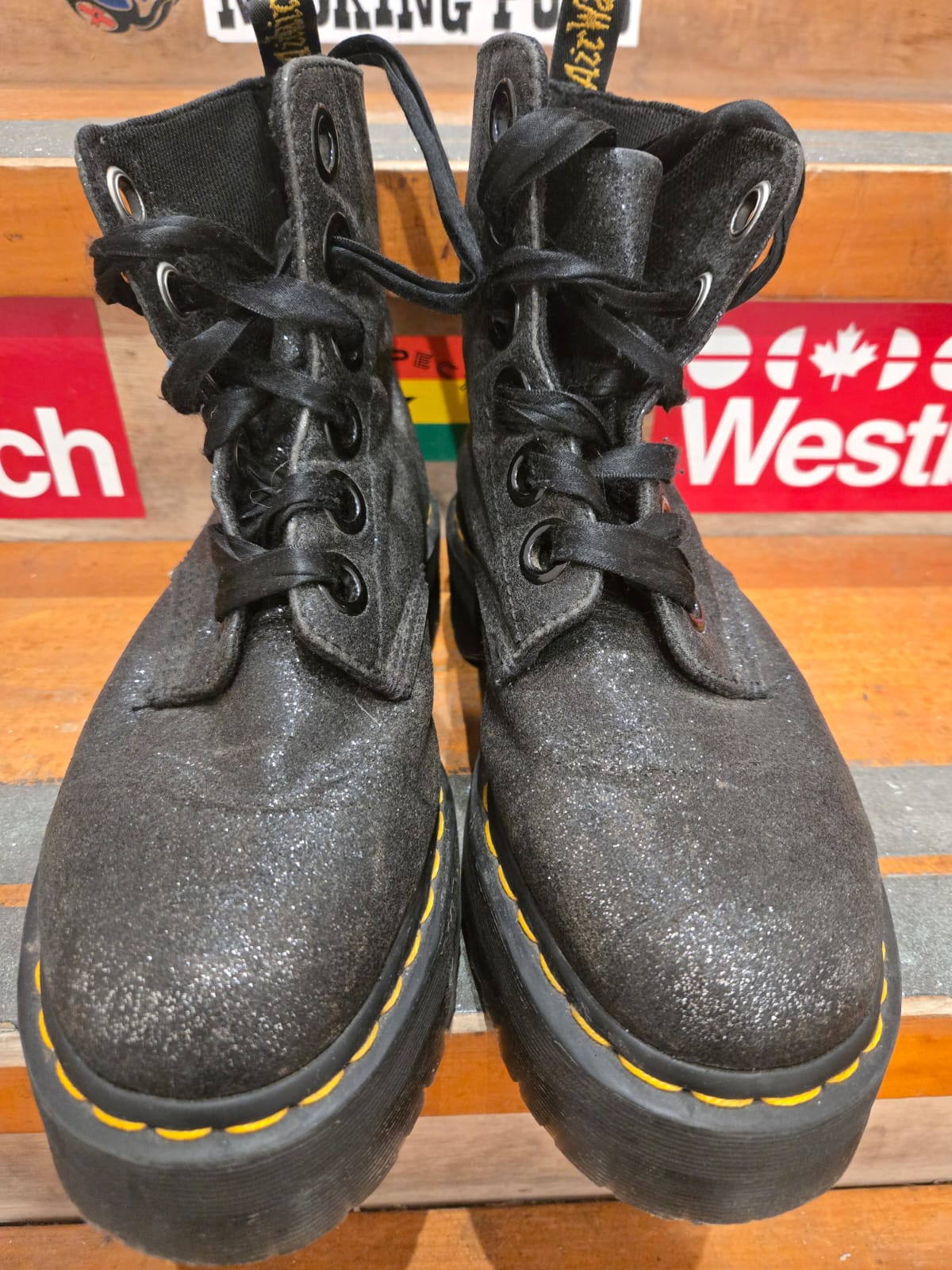 Black Sparkle Jadon Dr Marten Boots