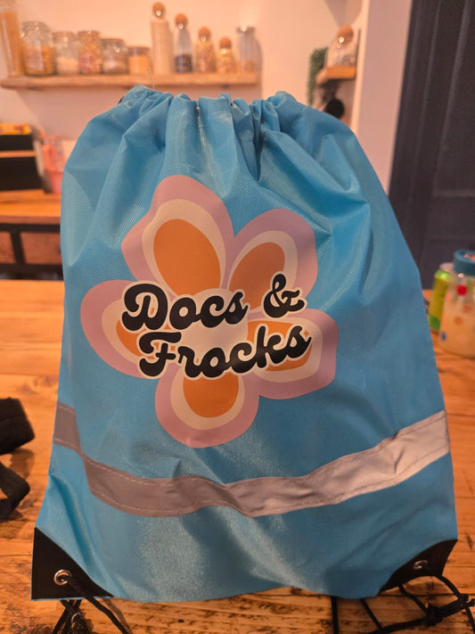 Docs and Frocks Drawstring Bag