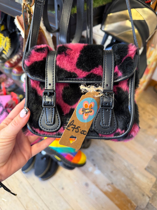 Mini Black And Pink Fur Satchel