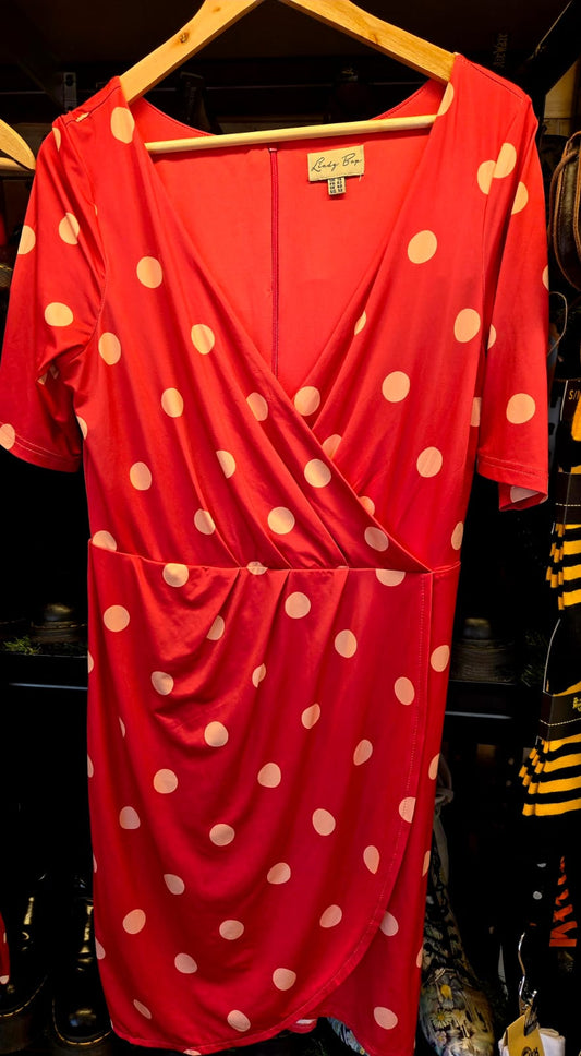 Lindy Bop Red and Cream Polka Dot Dress