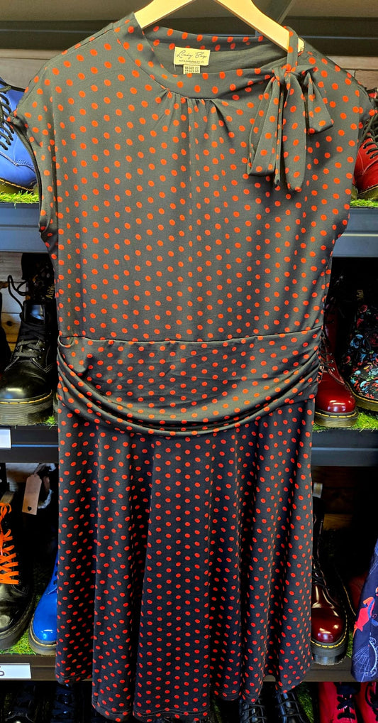 Lindy Bop Black and Red Polka Dot Dress