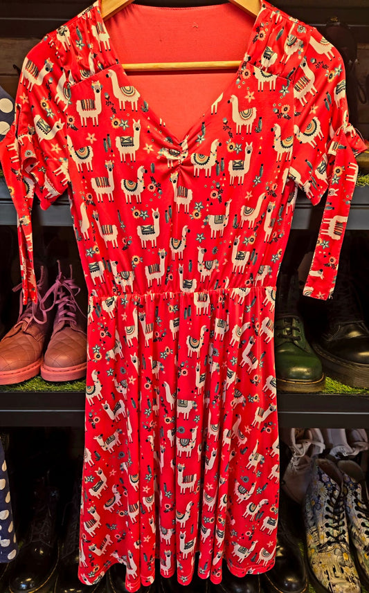 Lindy Bop Red Llama Dress