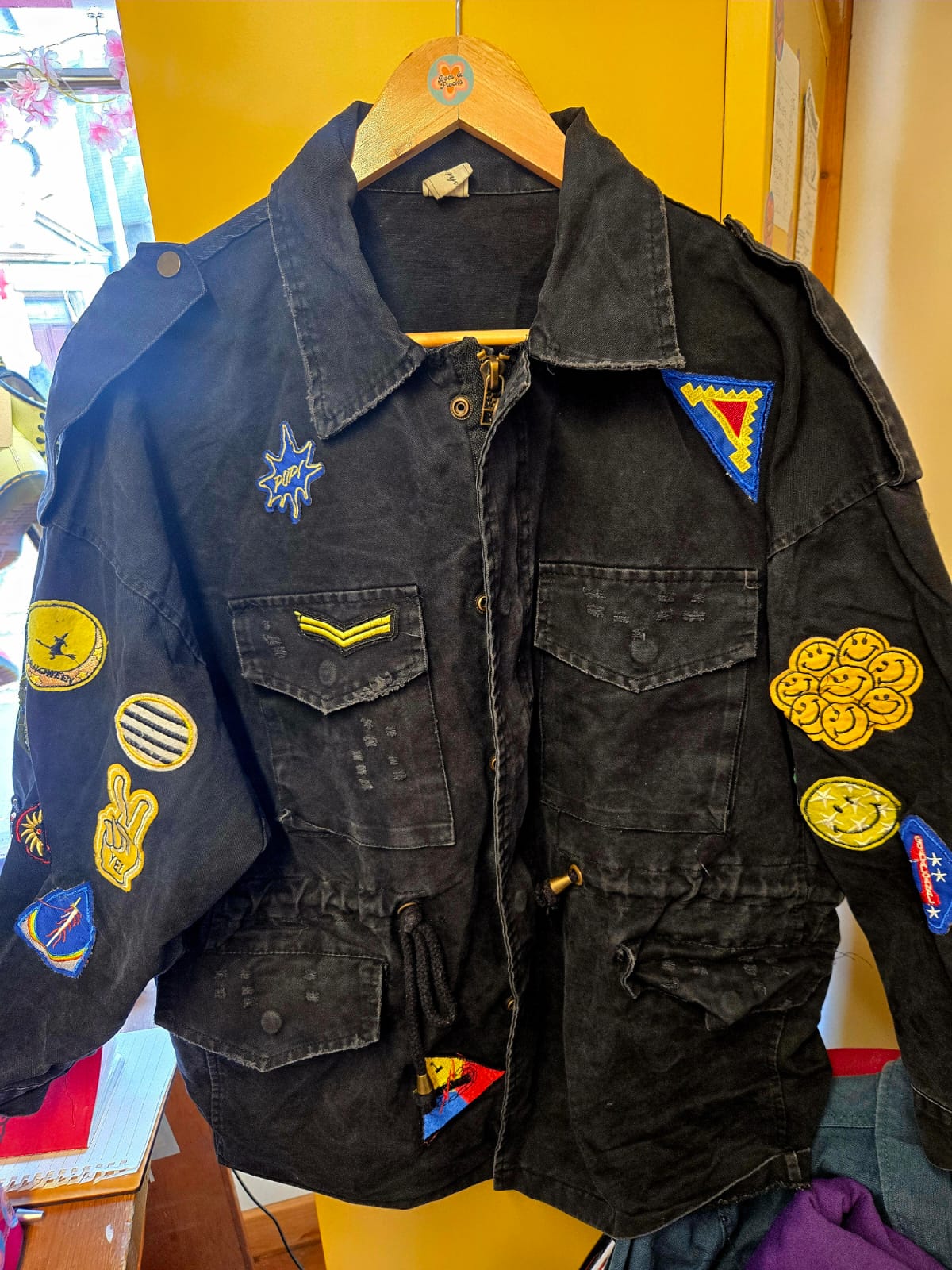 Denim Jacket with Graphic Patches
