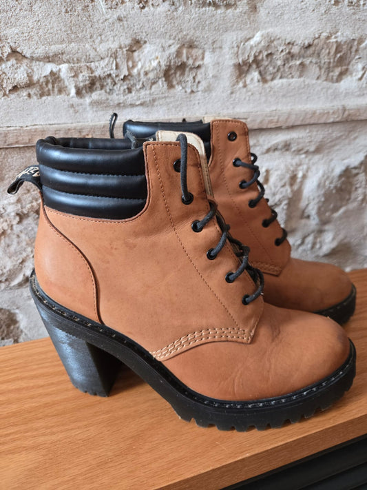 Brown Heeled Dr Marten Boots