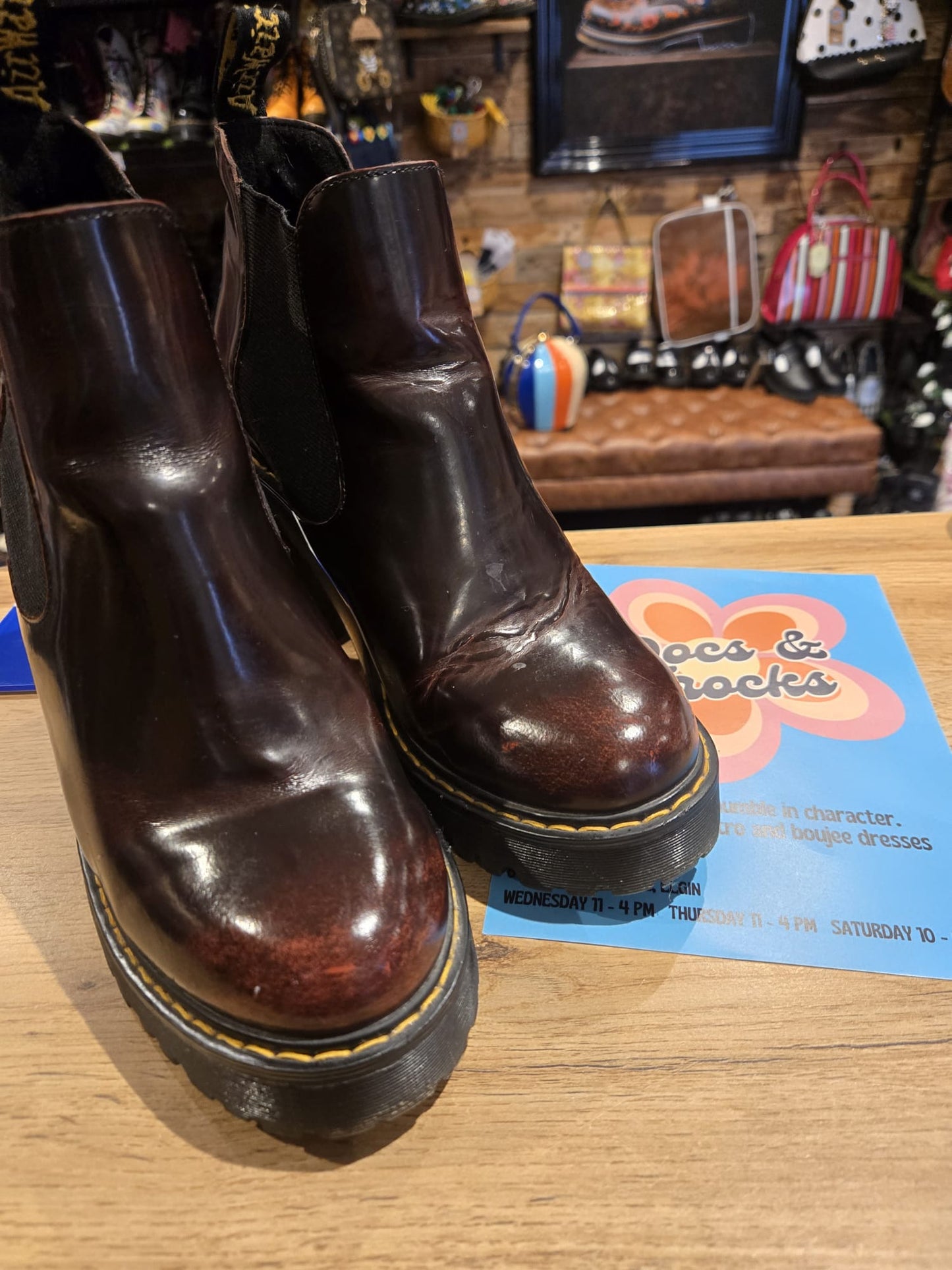 Burgundy Heeled Dr Marten