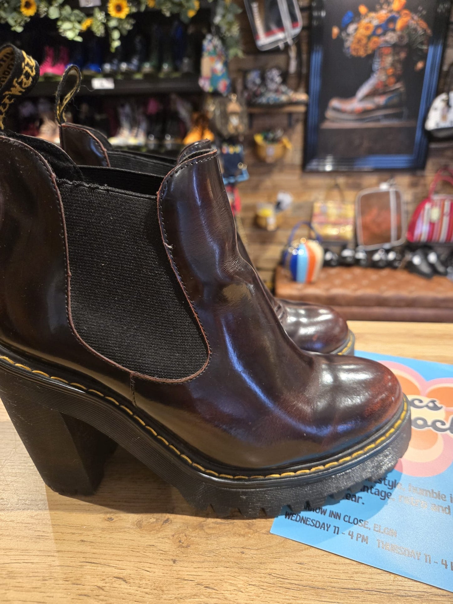 Burgundy Heeled Dr Marten
