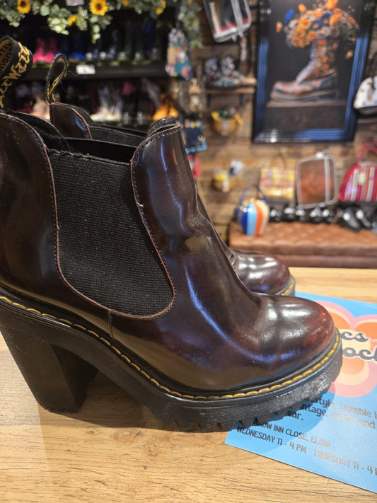 Burgundy Heeled Dr Marten