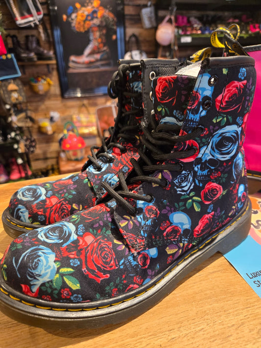 Skulls and Roses Dr Marten Boots