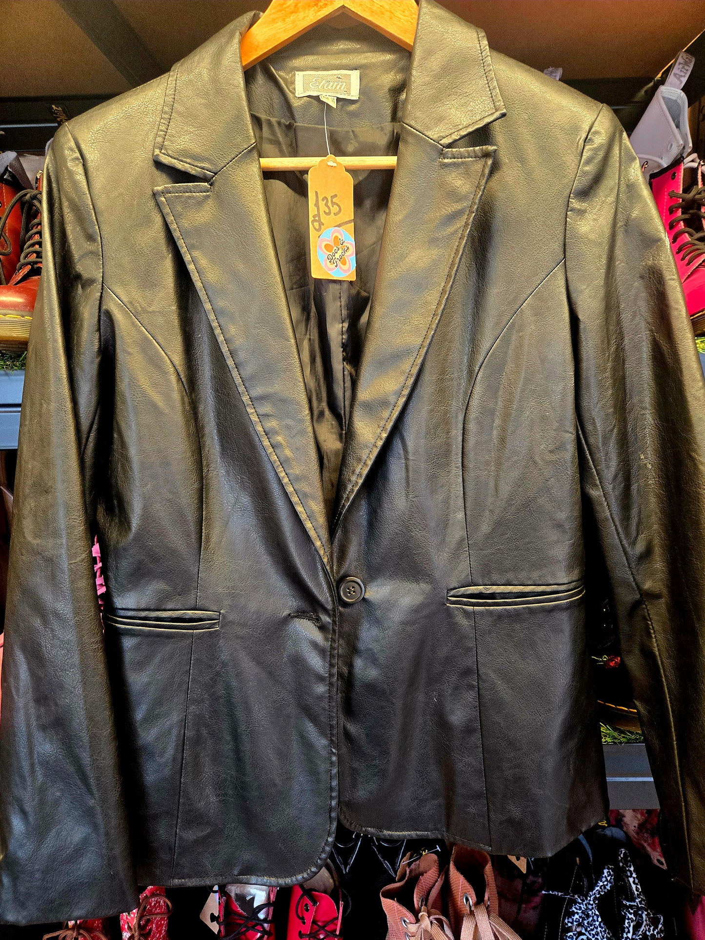 Black leather jacket