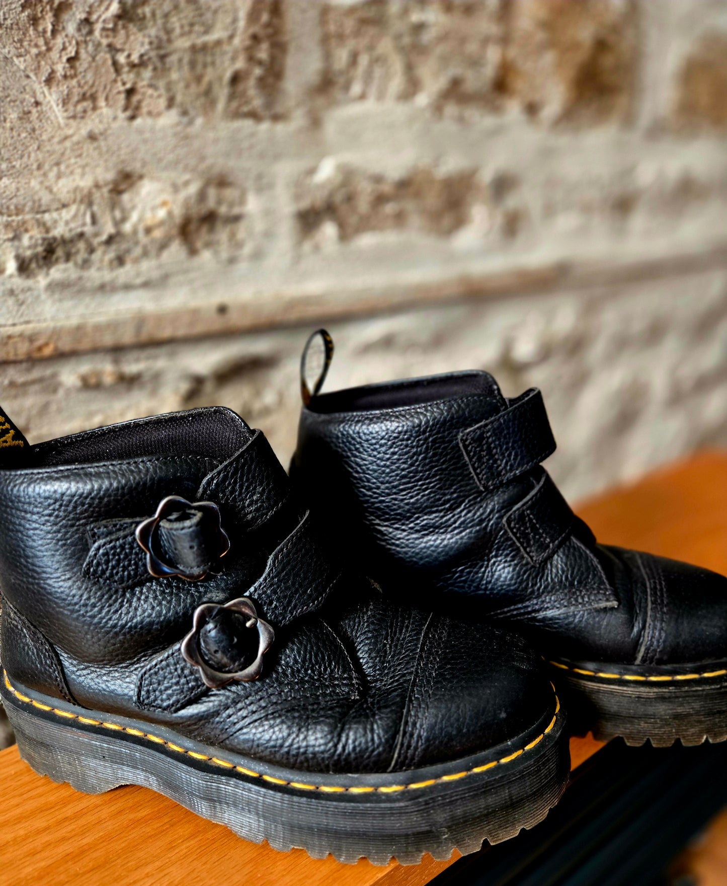 Ankle Boots - Thick Sole Combat,   Army Heart Buckle Boots. Size 7